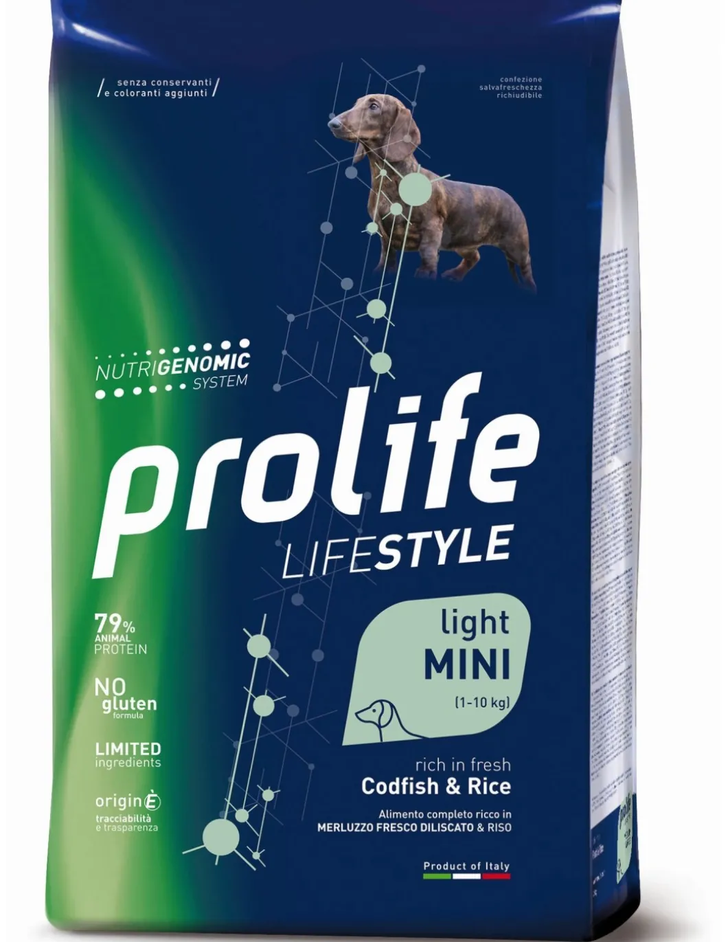 prolife_dog_lifestyle_adu_0-2.webp prolife dog lifestyle adult mini 2kg light codfish&rice zpd.35034