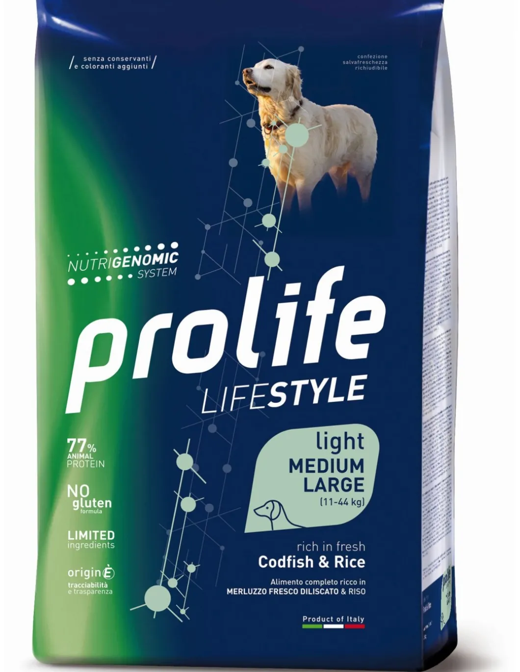 prolife_dog_lifestyle_adu_0.webp prolife dog lifestyle adult medium/large 2,5kg light codfish&rice zpd.35058