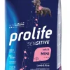 prolife dog sensitive adult mini 600gr lamb&rice zpd.42360