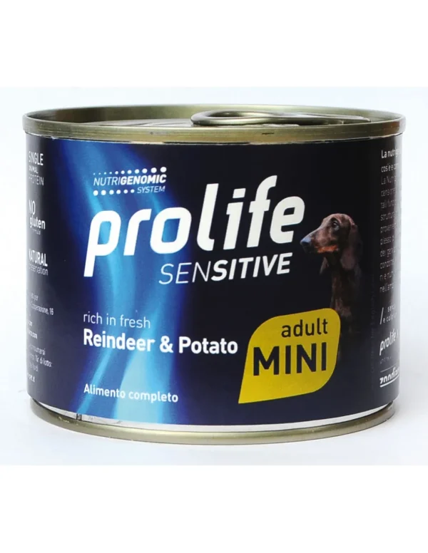 prolife dog sensitive adult mini 200gr reindeer&potato zpu.39667