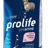 prolife dog sensitive adult medium large 10kg pork&rice zpd.35263