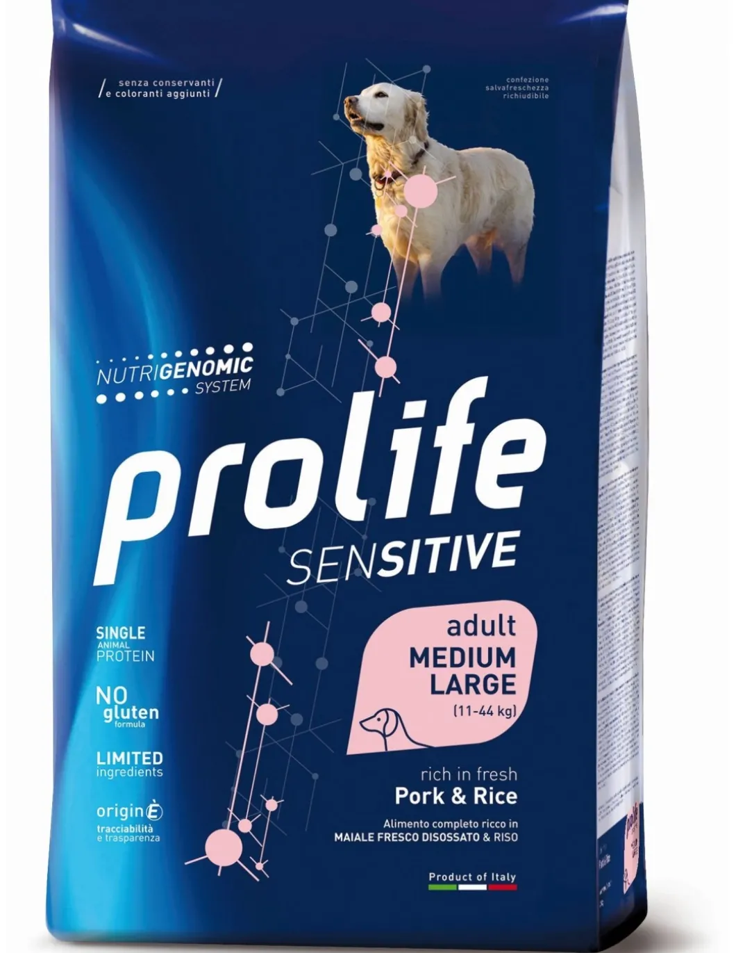 prolife_dog_sensitive_adu_0-4.webp prolife dog sensitive adult medium large 10kg pork&rice zpd.35263