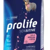 prolife dog sensitive adult medium/large 10kg lamb&rice zpd.42407