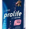 prolife dog sensitive puppy mini 7kg lamb&rice zpd.35140