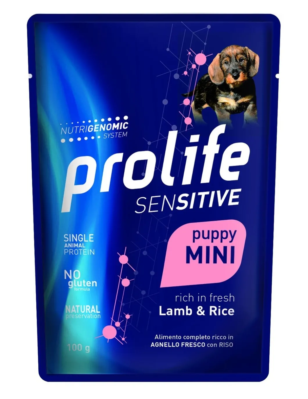 prolife_dog_sensitive_pup_0-8.webp prolife dog sensitive puppy mini busta 100gr lamb&rice zpu.39643