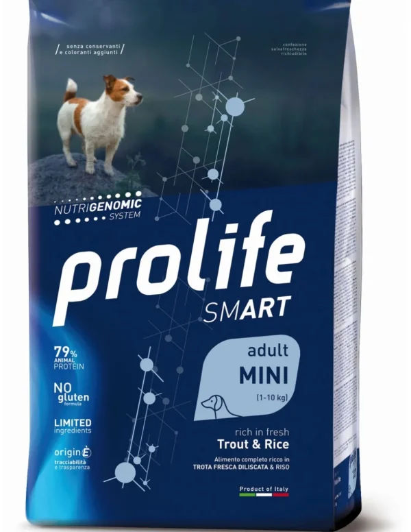 prolife dog smart adult mini 7kg trout&rice zpd.34686