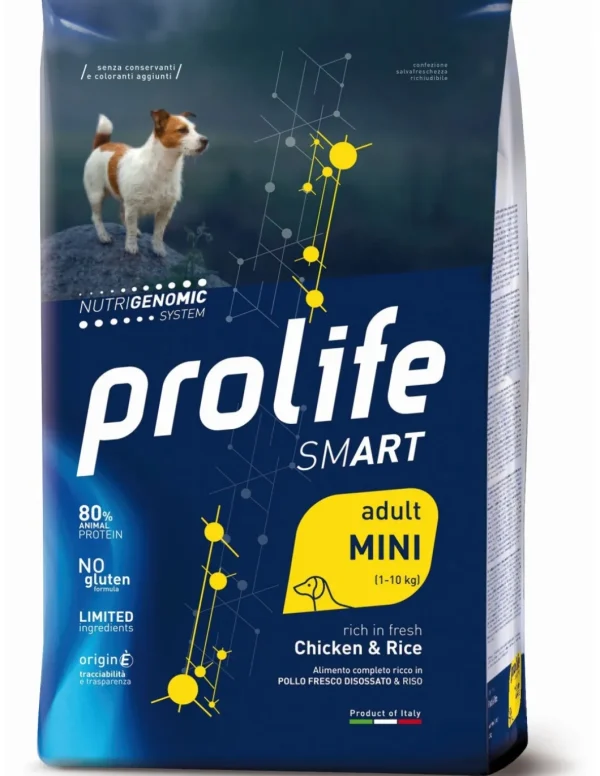 prolife dog smart adult mini 600gr chicken&rice zpd.34617
