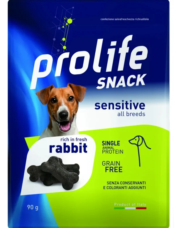 prolife dog snack 90gr sensitive monoproteico grain free con coniglio fresco zps.42843