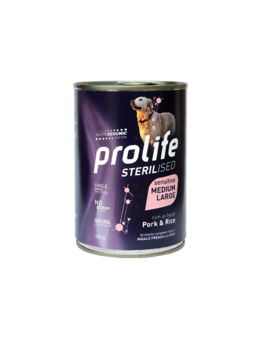 prolife_dog_sterilised_se_0-4.webp prolife dog sterilised sensitive adult 400gr pork&rice zpu.39605