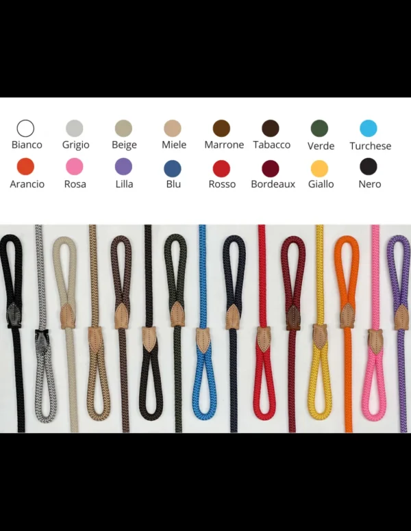 RICHDOG GUINZAGLIO IN CORDA CUCITA A MANO 70CM DIAM. 14MM COLORI ASSORTITI R899/70