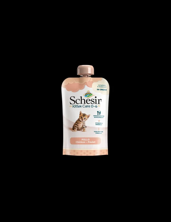 schesir cat 150gr busta kitten care 0-6 cream pollo 01072010