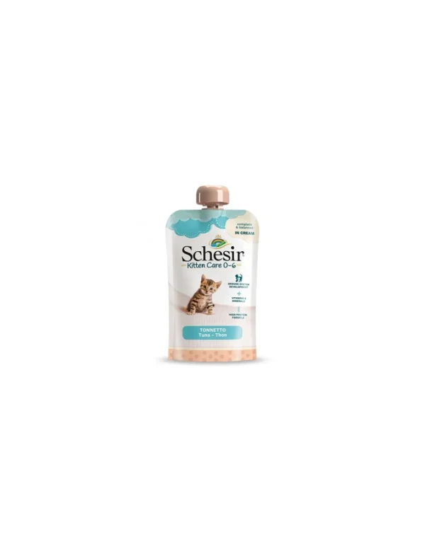 schesir cat 150gr busta kitten care 0-6 cream tonnetto 01072020