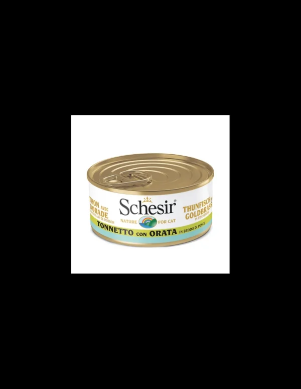schesir cat 70gr lattina broth tonnetto con orata in brodo di pesce