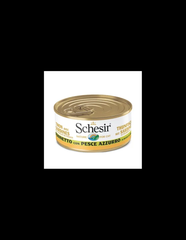schesir cat 70gr lattina tonnetto con pesce azzurro in brodo di pesce 01074523