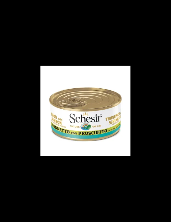 schesir cat 70gr lattina tonnetto con prosciutto in brodo di pesce 01074526