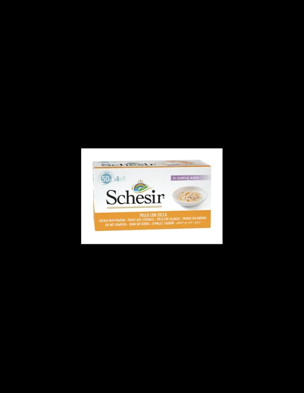 schesir cat 6x50gr multipack lattina filetti di pollo con zucca al naturale natural soft jelly 01064144