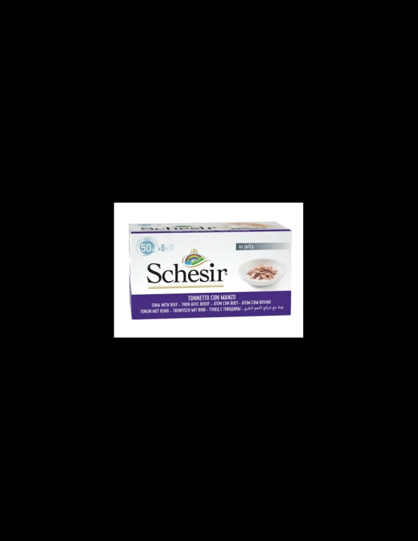 schesir cat 6x50gr multipack lattina tonnetto con filetti di manzo natural soft jelly 01064126