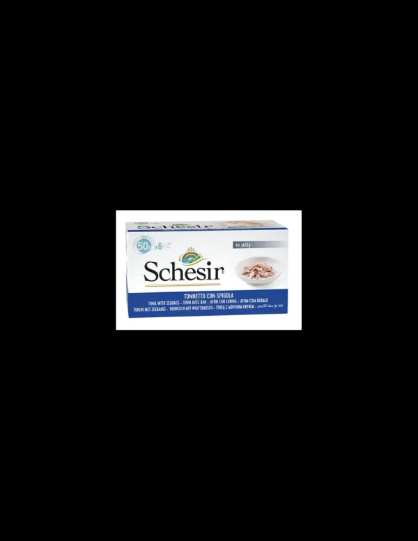 schesir cat 6x50gr multipack lattina tonnetto con spigola natual soft jelly 01064135