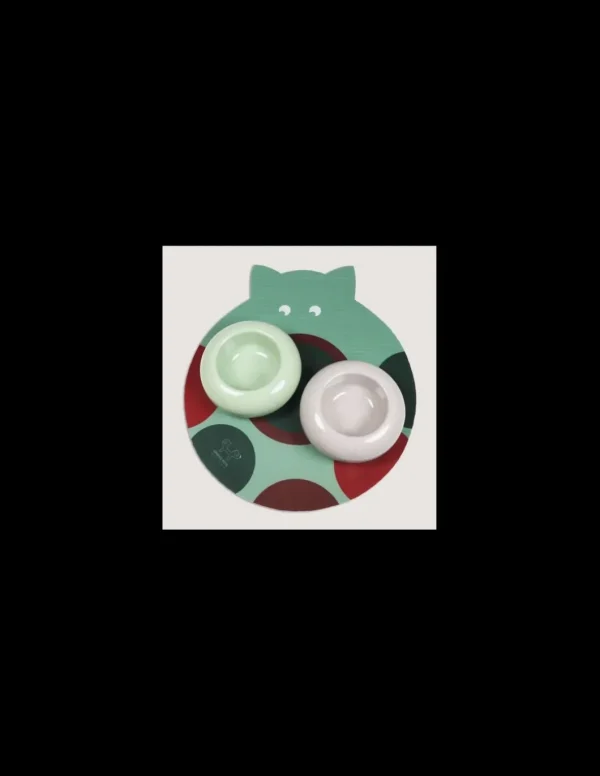 set pappa gatto 2 e.t. piccole tortora e verde + sottociotola irv0121to