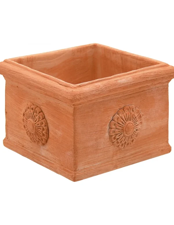 tarvisium vaso cubo con rosone galestro 16cm