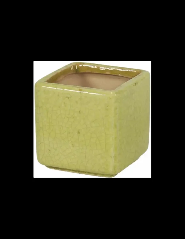 tarvisium vaso cubo estia verde vintage 8cm