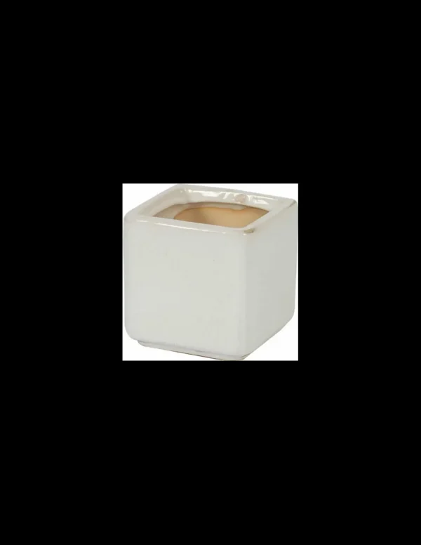 tarvisium vaso cubo estia bianco vintage 8cm