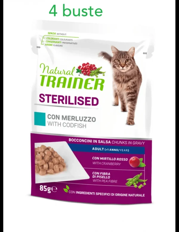 trainer natural cat adult flow pack steril. merluzzo 85grx4