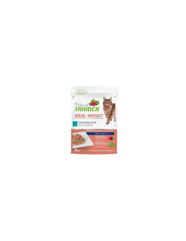 trainer natural cat 85gr busta ideal weight con merluzzo