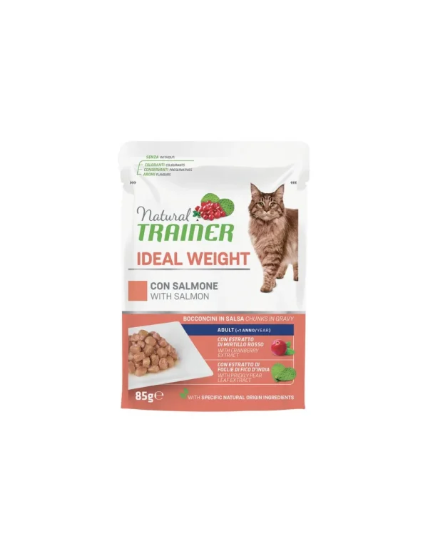 trainer natural cat 85gr busta ideal weight con salmone