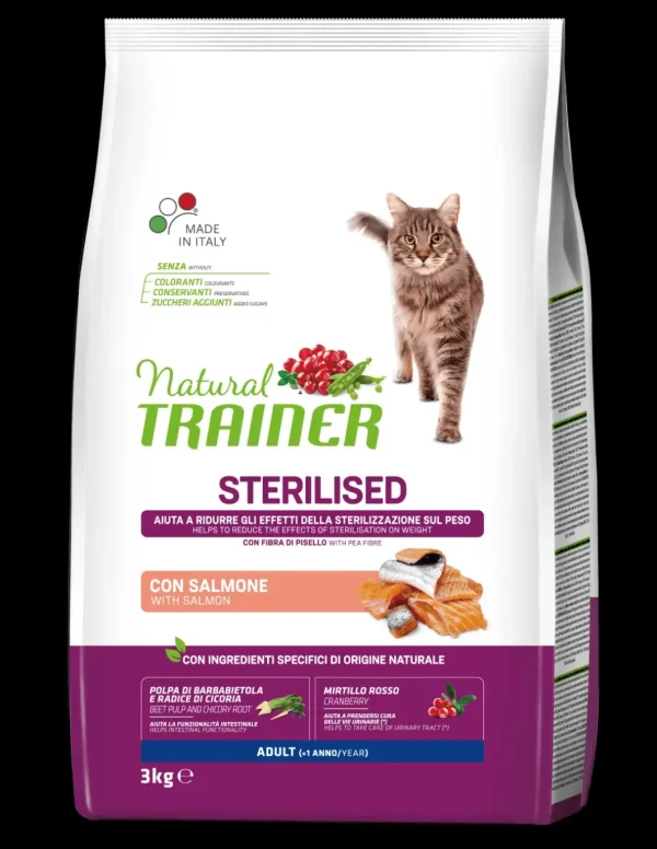 trainer natural cat 3kg adult sterilised salmone