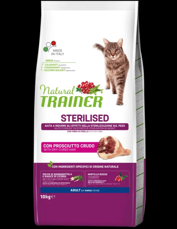 trainer natural cat 10kg adult sterilised prosciutto crudo