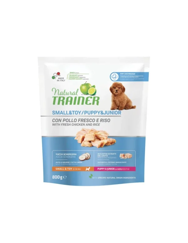 trainer natural dog 800gr small&toy puppy&junior pollo