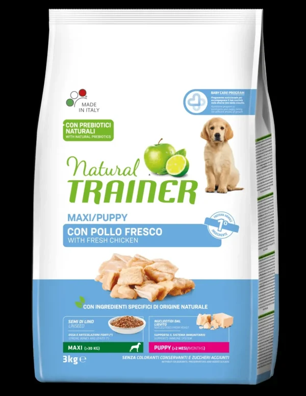 trainer natural dog 3kg maxi puppy pollo 2-8 mesi