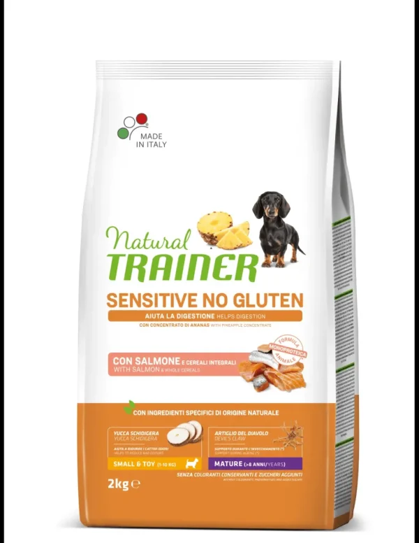 trainer natural sensitive dog 2kg small&toy mature salmone cereali
