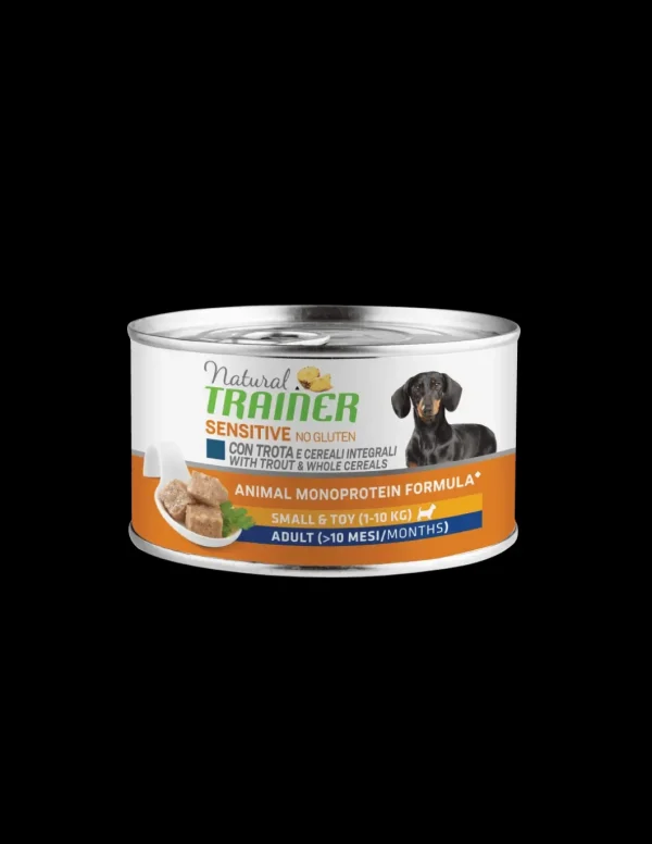 trainer natural sensitive dog 150gr small&toy ad trota e cereali integrali