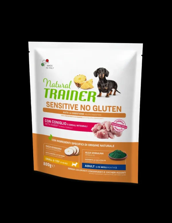 trainer natural sensitive plus dog 800gr small&toy ad coniglio