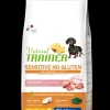 trainer natural sensitive dog 7kg adult mini maiale e cereali integrali