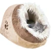 tx36282 cat cuccia igloo minou 50x41x30cm beige/marrone