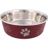 tx25245 dog ciotola in acciaio c/zampe c/antiscivolo 23cm 2l