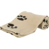 tx37191 dog coperta beany beige c/impronte 100x70cm