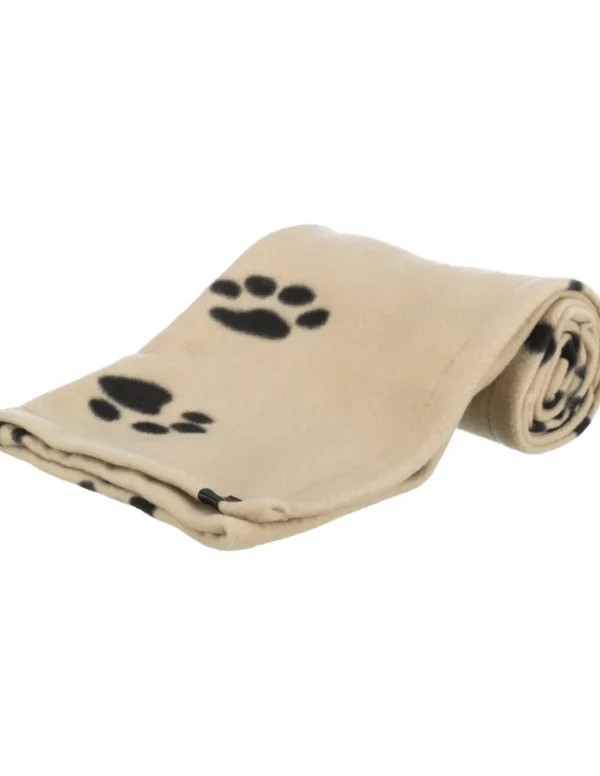 tx37191 dog coperta beany beige c/impronte 100x70cm