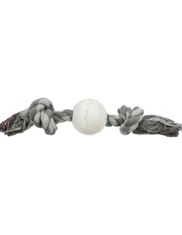 tx3267 dog gioco corda+palla gomma dura 36cm