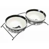 tx24642 dog set 2 ciotole ceramica + supporto 20cm 1,6lt