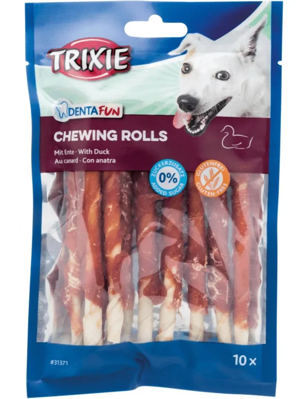 tx31371 dog snack bastoncini con anatra 12cm/80gr 10 pezzi