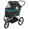 TX28960 PASSEGGINO 3 RUOTE NERO/PETROLIO 60X112X120CM