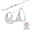 tx15570 pettorina cane junior morbida con guinzaglio grigio chiaro m-l