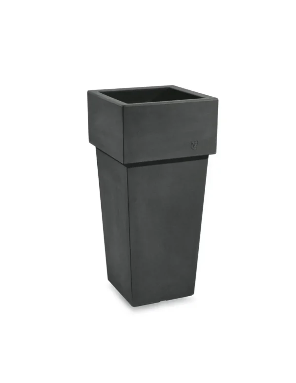veca cache-pot gemini quadrato alto 85cm antracite