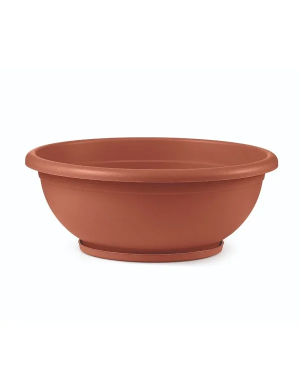 veca ciotola naxos 50cm con sottovaso ad incastro terracotta