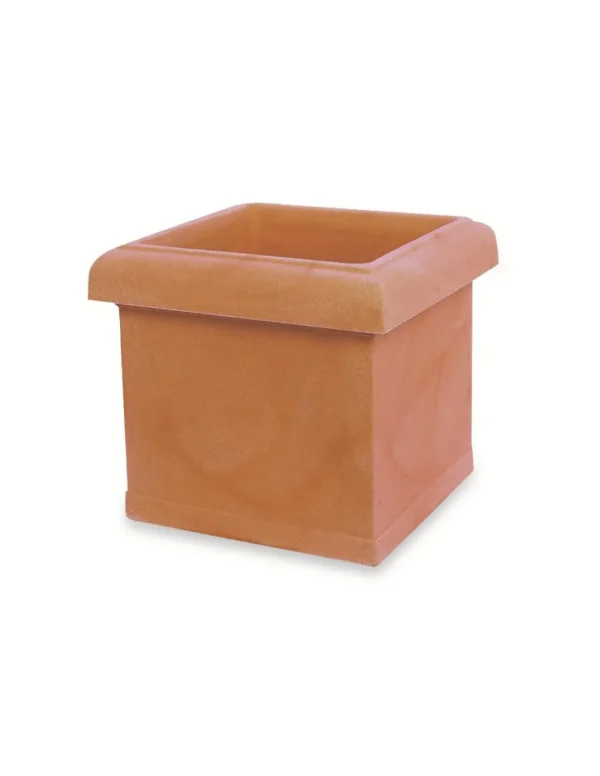 veca vaso liscio quadrato 40cm terra di siena va304-cm0040