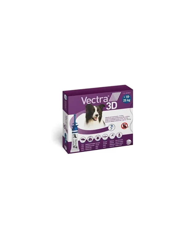 vectra 3d cane 10-25kg 3 pipette